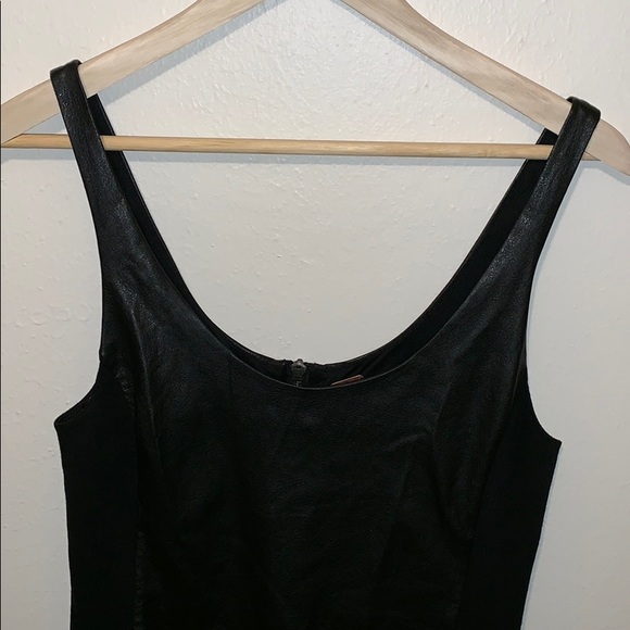 Free People Black Vegan Leather Shift Dress - Picture 3 of 7